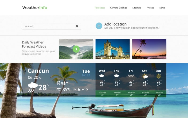 Responsive Weather Website Templates