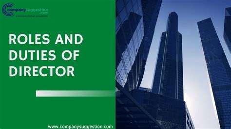 Roles And Duties Of Director Company Suggestion