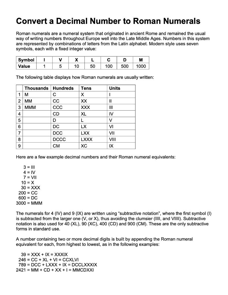Roman Numerals Chart Easy Roman Numeral Conversion Worksheets Roman Numerals Chart Easy Roman Numeral Conversion Worksheets