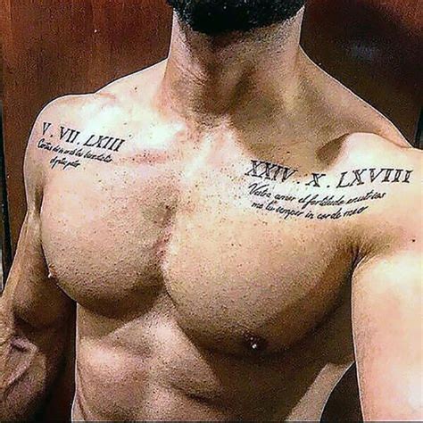 Roman Numerals Chest Tattoo Ideas & Inspiration