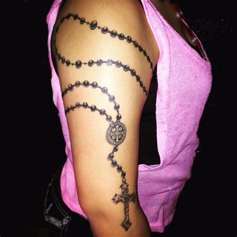 Rosary Arm Tattoos For Women