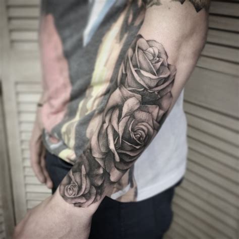 Stunning Rose Half Sleeve Tattoo Ideas for Men