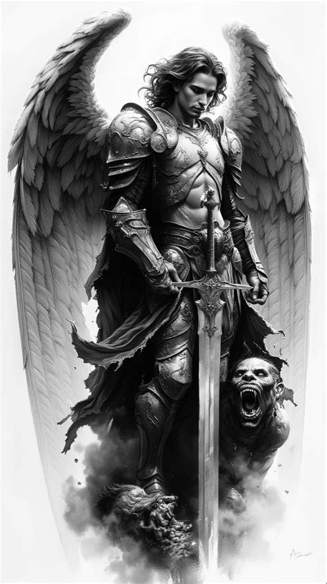Saint Michael Archangel Tattoo Angel Warrior Tattoo Warrior Tattoo