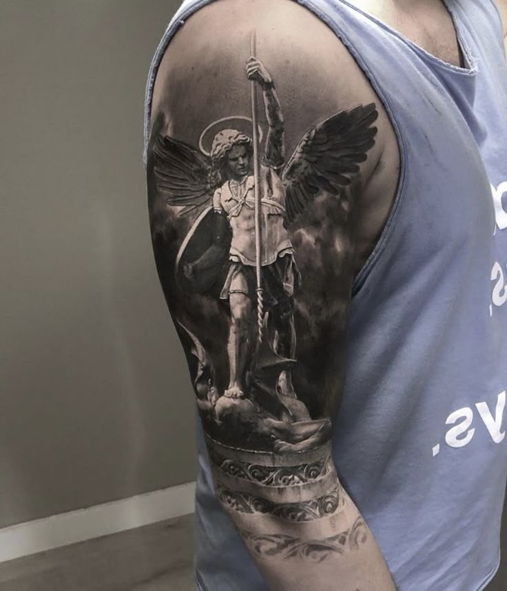 Saint Michael Tattoo St Michael Tattoo Archangel Tattoo Tattoos
