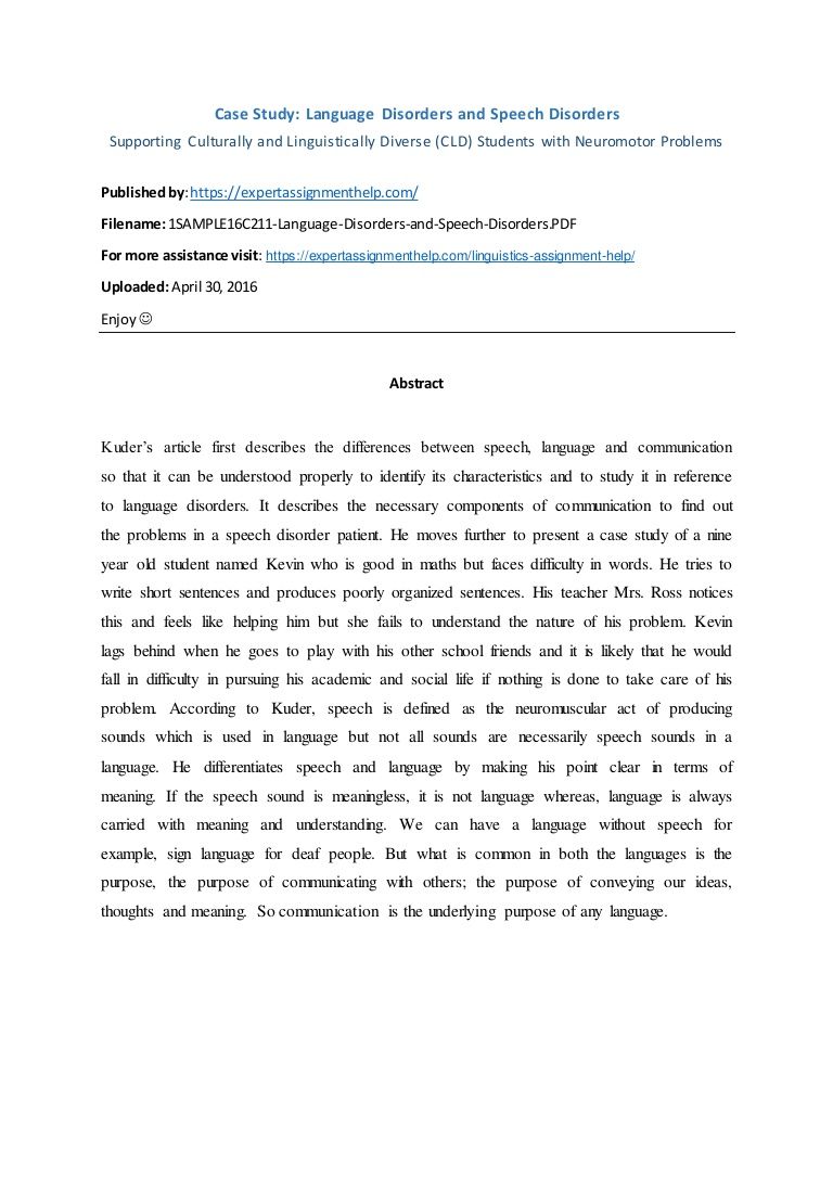 Sample Case Study Assignment