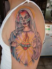 Santa Muerte Tattoos Various Elements Which Can Occur In These Tattoos