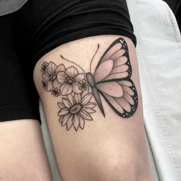 Share 61 Half Flower Half Butterfly Tattoo Super Hot In Cdgdbentre
