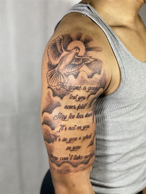 Shoulder Tattoos For Men Words Shoulder Tattoos For Men Words