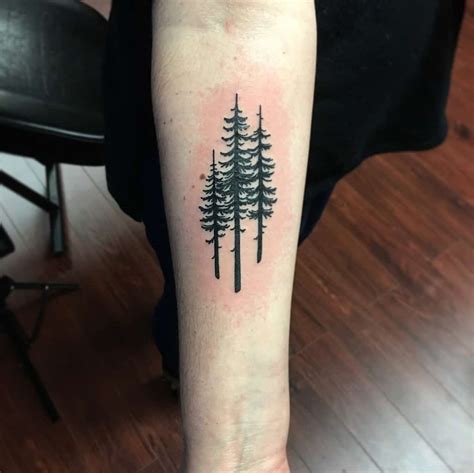 Silhouette Pine Tree Tattoo: Minimalist Design Ideas