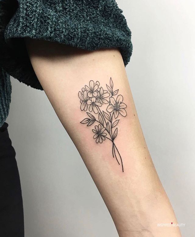 Simple Flower Forearm Tattoos
