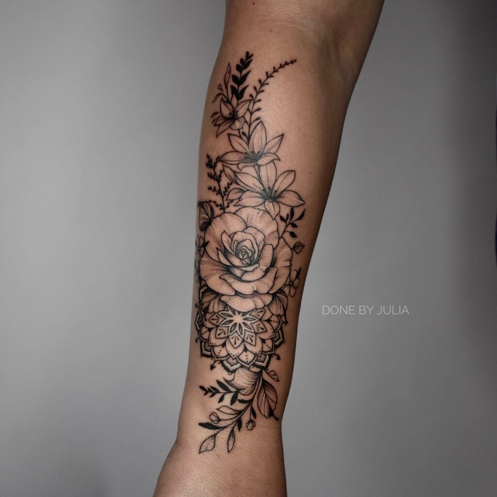 Simple Forearm Flower Tattoos Simple Forearm Flower Tattoos
