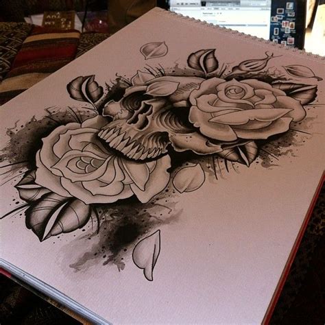 Skull Roses Drawing At Getdrawings Free Download