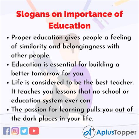 Slogans On Importance Of Education Best And Catchy Importance Of