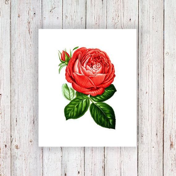 Small Rose Temporary Tattoo Flower Tattoo Floral Tattoo Etsy