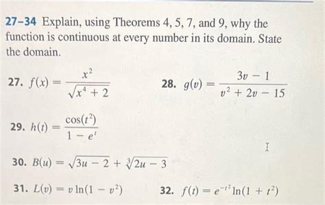 Solved 27 34 Explain Using Theorems 4 5 7 And 9 Why The Function Solved 27 34 Explain Using Theorems 4 5 7 And 9 Why The Function