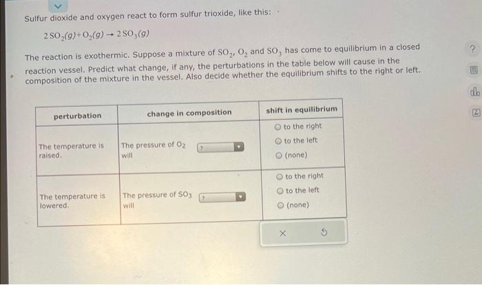 Solved Text Tv Sulfur Dioxide And Oxygen React To Form Sulfur