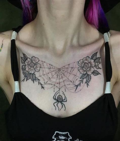 Spider Web Chest Tattoo Designs Spider Web Chest Tattoo Designs