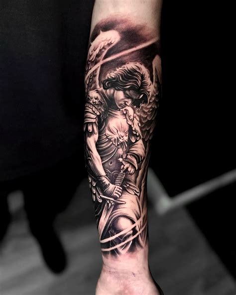 St Michael The Archangel Tattoo Forearm