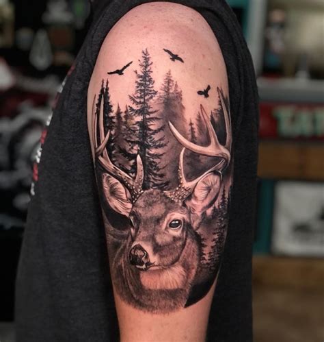 Stag And Doe Tattoo Tattoos Deer Skull Tattoos Deer Tattoo