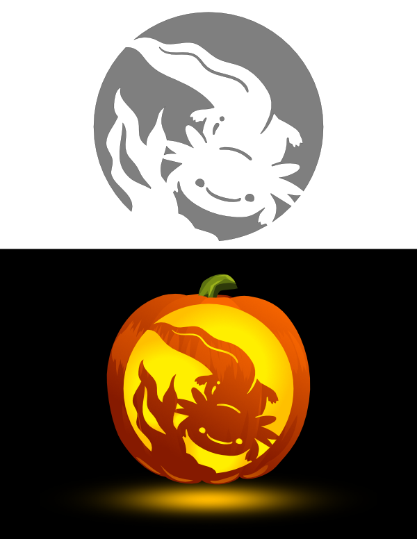 Stencil Of Axolotl Free Printable Papercraft Templates