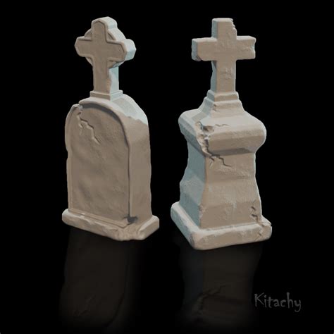 Stl File Old Tombstones Gravestones For Halloween Decoration Diorama