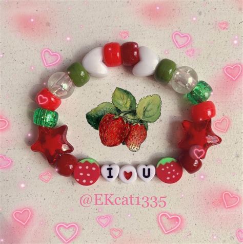 Strawberry I U Kandi Bracelet Diy