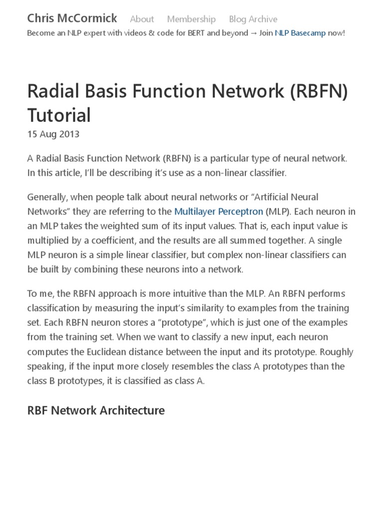 Structure Of A Typical Radial Basis Function Network Rbfn Model Structure Of A Typical Radial Basis Function Network Rbfn Model