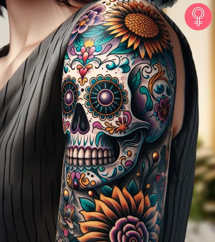 Sugar Skull Tattoo Amazing Sleeve For My Man