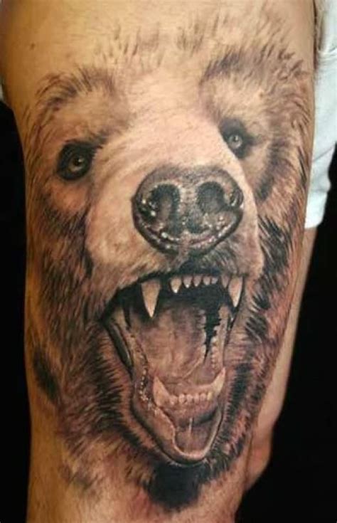 Super Realistic Grizzly Bear Tattoo Tattooimages Biz