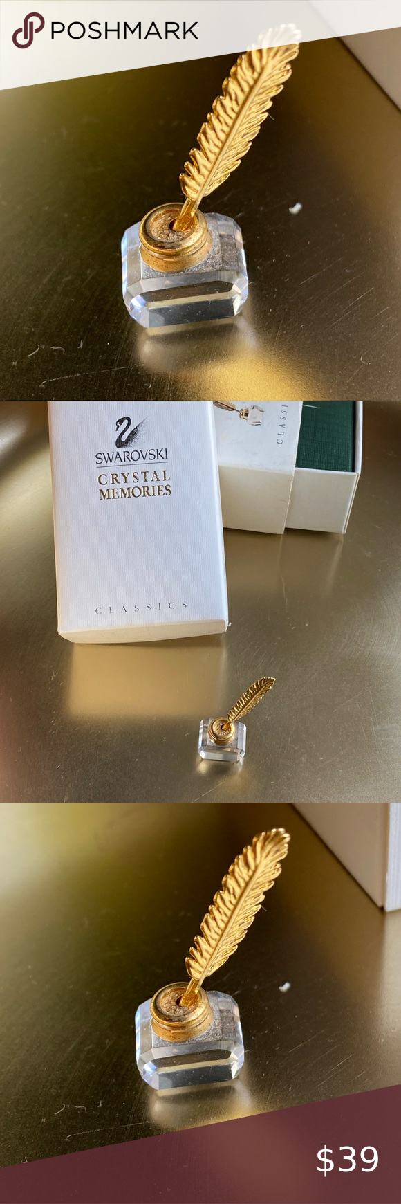 Swarovski Crystal Memories Inkwell And Quill In Original Box Inkwell