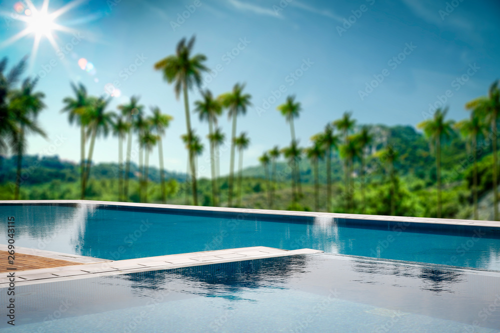 Swimming Pool Background And Free Space For Your Decoration Stock