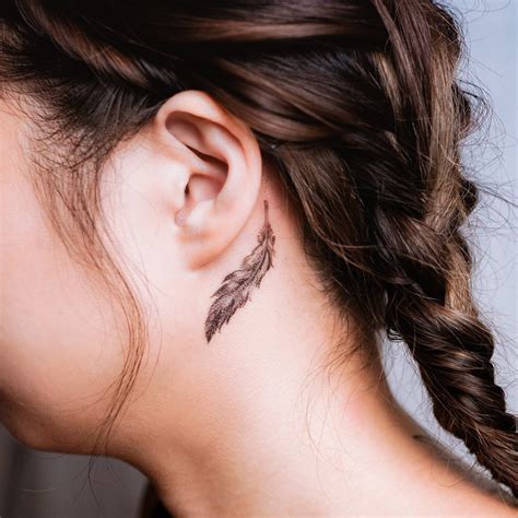 Tattoo Feather Behind Ear: Trendy and Meaningful Design Ideas