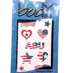 Temporary Tattoo Patriotic Temporary Tattoos American Flag Etsy