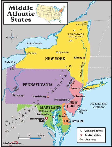 The Middle Atlantic Colonies Map