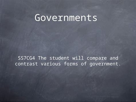 The Student Will Compare And Contrast Various Forms Of Government