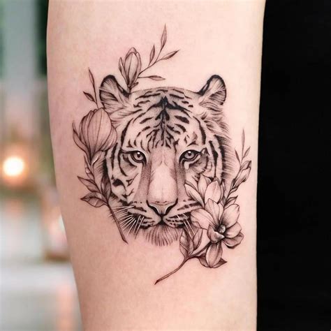 Tiger With Flowers Tattoo: Meaning & Design Ideas