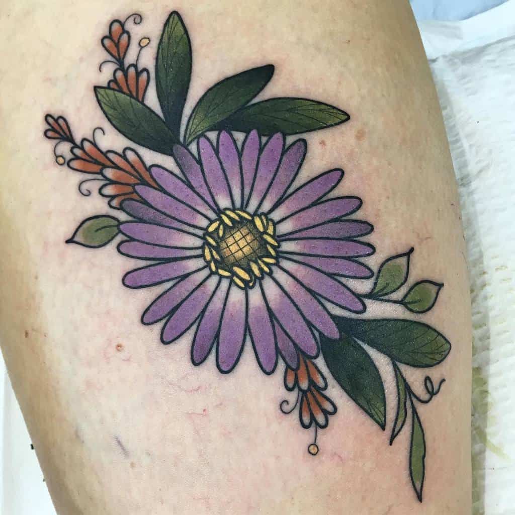 Top 53 Best Aster Flower Tattoo Ideas 2021 Inspiration Guide In