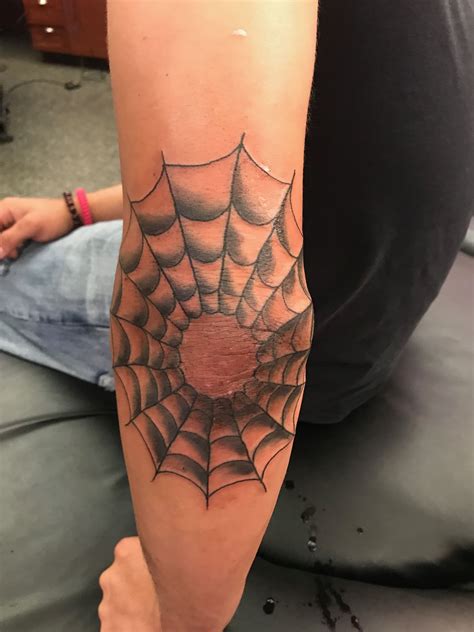 Top 93 Pictures Spider Web Tattoos On Elbow Pictures Superb