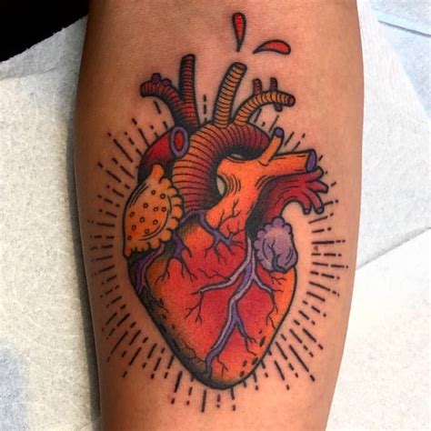 Traditional Anatomical Heart Tattoo