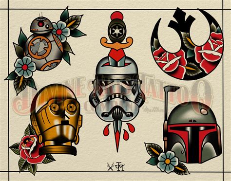 Traditional Tattoo Flash Star Wars