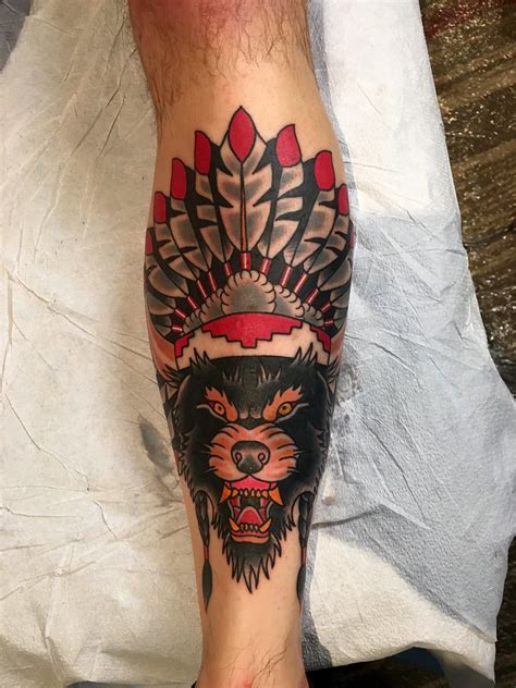 Traditional Wolf Headdress Tattoo: Meaning & Design Ideas