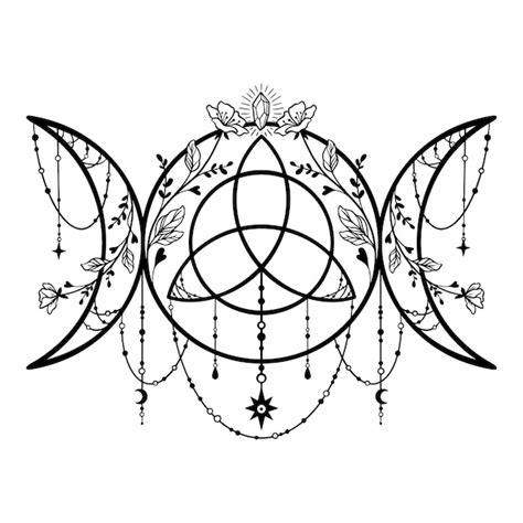 Triple Moon Symbol Triple Moon Temporary Tattoo Triple Moon Goddess