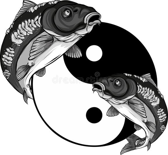 Two Koi Carp Fishes In The Circle Of Yin Yang Symbol Stock Vector Two Koi Carp Fishes In The Circle Of Yin Yang Symbol Stock Vector