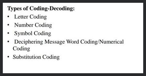 Types Of Coding Decoding Letter Coding Number Coding Symbol Coding Types Of Coding Decoding Letter Coding Number Coding Symbol Coding