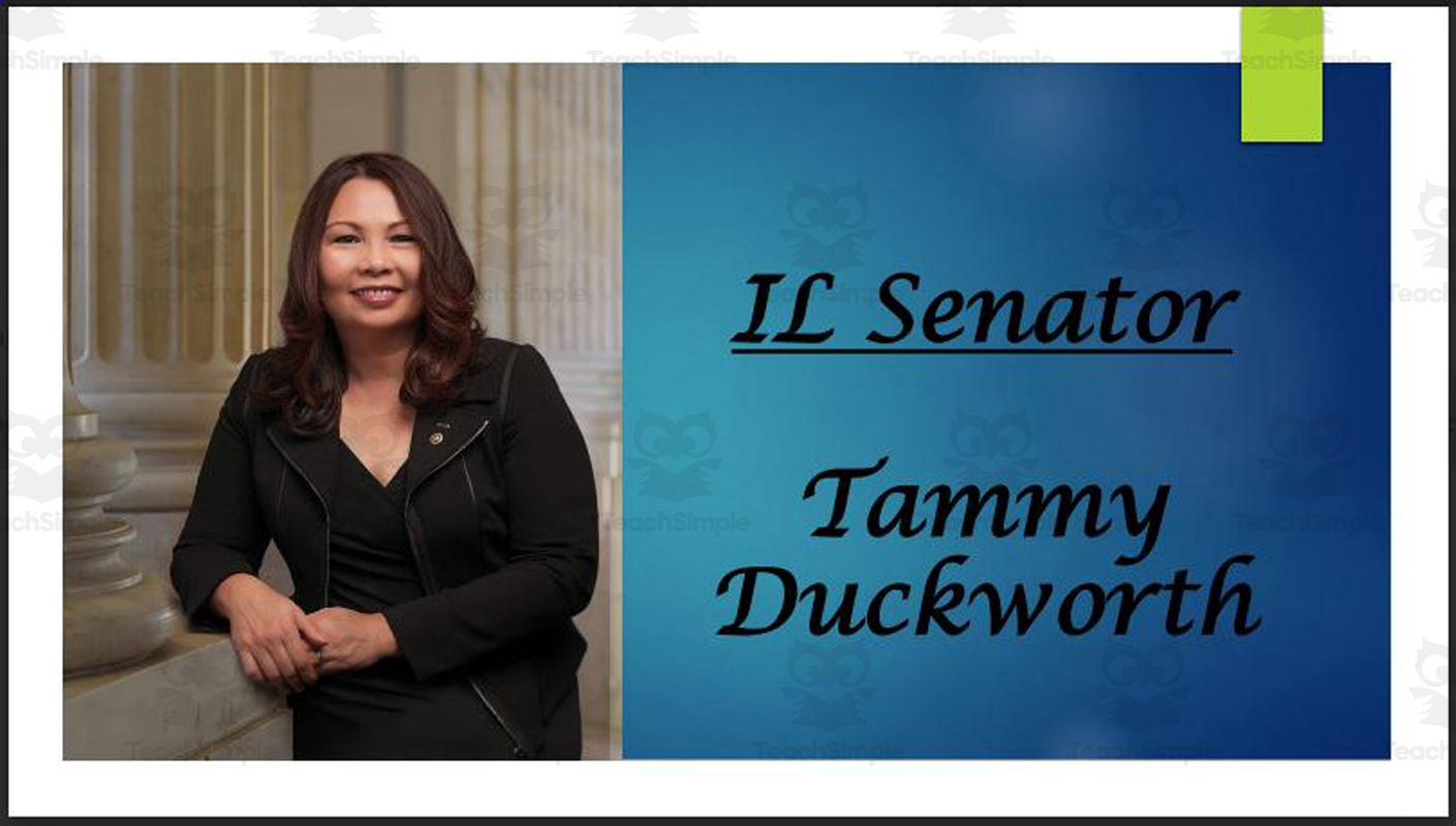 U S Senator Tammy Duckworth Il Biography Powerpoint Tpt