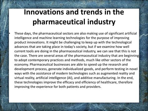 Unveiling Cutting Edge Innovations In Pharmaceutical Industry
