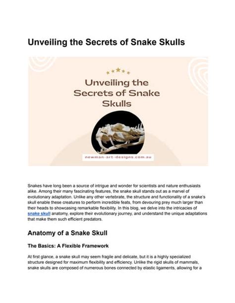 Unveiling The Secrets Of Snake Skulls Pdf
