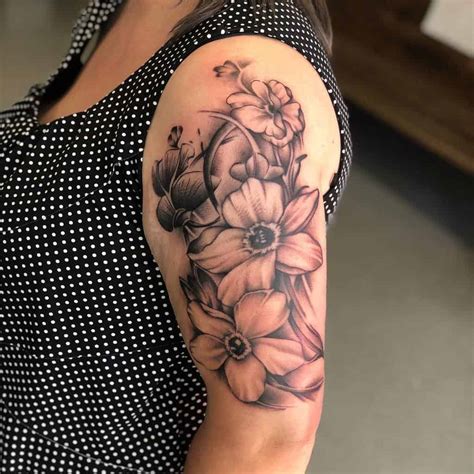 Upper Arm Flower Tattoos