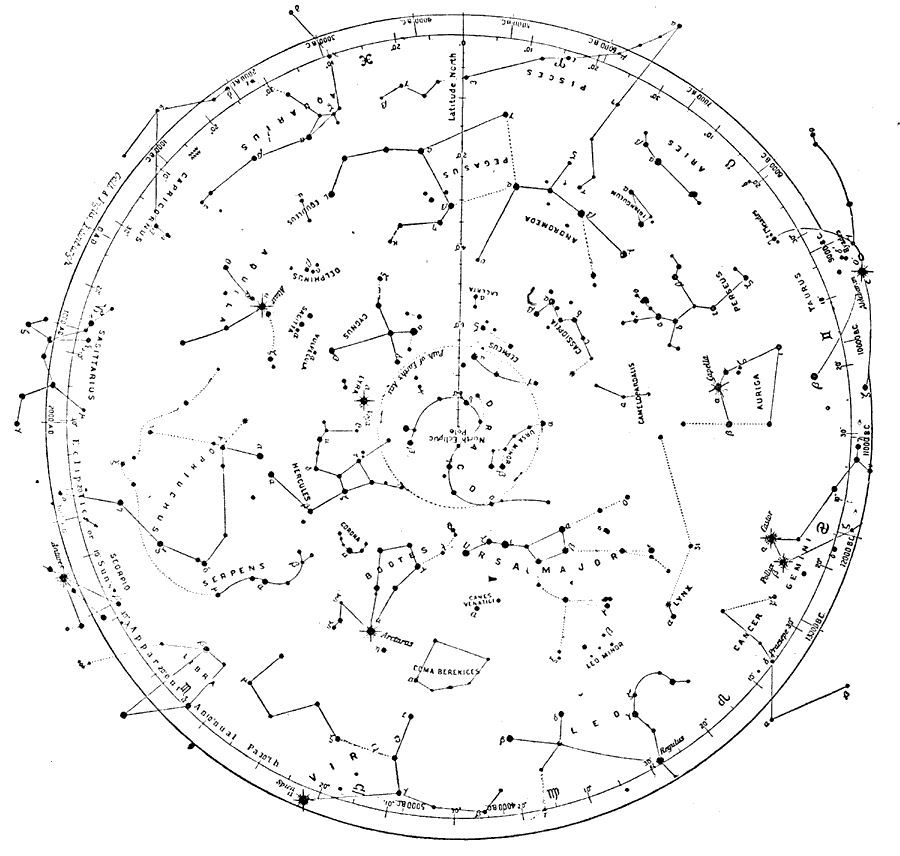 Vektorov Grafika Star Map Of The Northern Hemisphere The Of The
