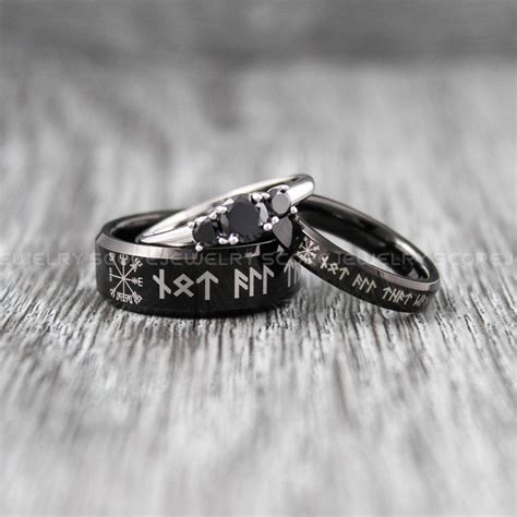 Viking Ring Couple Set Nordic Ring Norsemen Ring Nordic Etsy